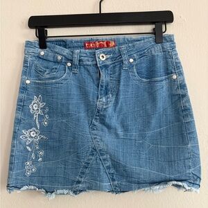 BQB Denim Blue Embroidered Skirt